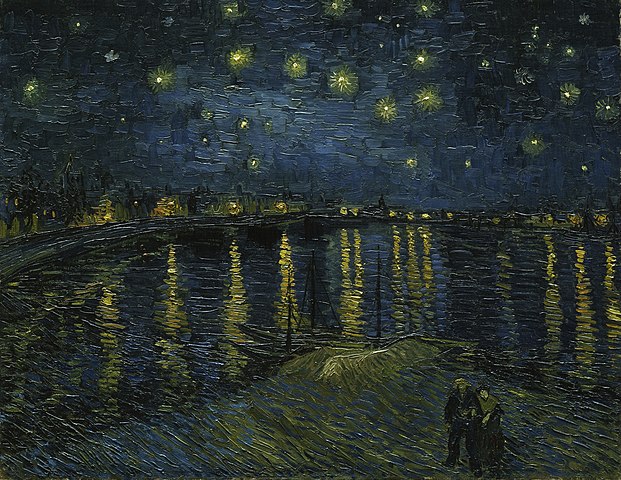 Vincent van Gogh Rhone Üzerinde Yıldızlı Gece Kanvas Tablo