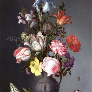 Balthasar van der Ast Vazoda Çiçekler Böcek ve İstiridye Kabuğu Kanvas Tablo