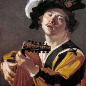 Dirck van Baburen Lute Çalan Adam Kanvas Tablo