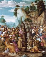 Francesco Bacchiacca Hz Musa Kayaların Arasından Su Çıkarırken Kanvas Tablo