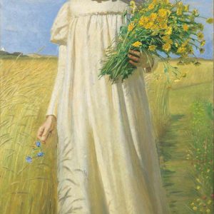 Michael Peter Ancher Anna Archer Tarladan Dönerken Kanvas Tablo