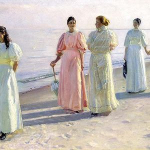 Michael Peter Ancher Sahilde Yürüyüş Kanvas Tablo