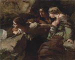 James Sant Courage, Anxiety and Despair - Watching the Battle Kanvas Tablo