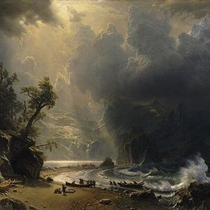 Albert Bierstadt Pasifik Kıyısındaki Puget Sesi Kanvas Tablo