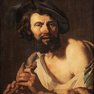 Dirck van Baburen Flütlü Adam Kanvas Tablo