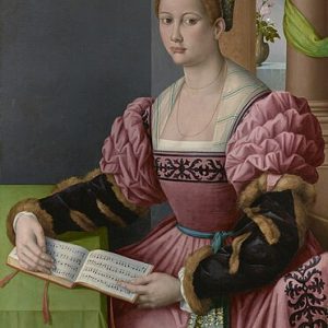 Francesco Bachiacca Müzik Kitabı ile Kadın Portresi Kanvas Tablo