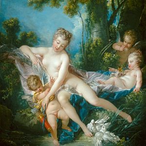 François Boucher Venüs Yıkanırken Kanvas Tablo