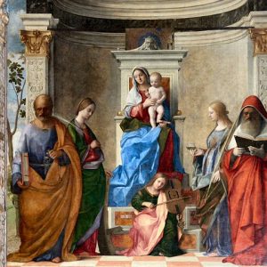 Giovanni Bellini Kutsal Sohbet Kanvas Tablo