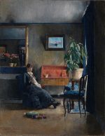 Harriet Backer Blue Interior Kanvas Tablo