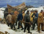 Michael Peter Ancher Cankurtaran Filikası Kum Tepelerinden Geçirilirken Kanvas Tablo