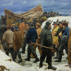 Michael Peter Ancher Cankurtaran Filikası Kum Tepelerinden Geçirilirken Kanvas Tablo