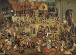 Pieter Bruegel Karnaval ve Lent Arasındaki Kavga Kanvas Tablo