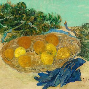 Vincent van Gogh Portakal Limon ve Mavi Eldivenler Natürmort Kanvas Tablo