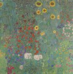 Gustav Klimt Bahçede Ayçiçekleri Kanvas Tablo