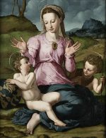 Agnolo Bronzino Madonna ve Çocuğu Vaftizci Yahya ile Kanvas Tablo