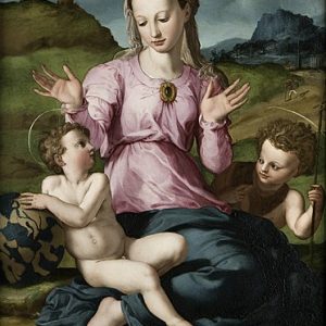 Agnolo Bronzino Madonna ve Çocuğu Vaftizci Yahya ile Kanvas Tablo