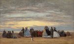 Eugene Boudin Villerville Sahilinde Kanvas Tablo