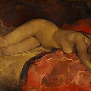 George Hendrik Breitner Uzanan Nü Kanvas Tablo