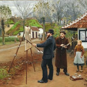 Hans Andersen Brendekilde Aasum Smithy Yakınlarında Resim Çalışması Kanvas Tablo