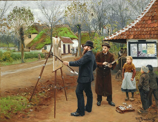 Hans Andersen Brendekilde Aasum Smithy Yakınlarında Resim Çalışması Kanvas Tablo