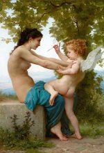 William Adolphe Bouguereau Eros'a Direnen Genç Kız Kanvas Tablo
