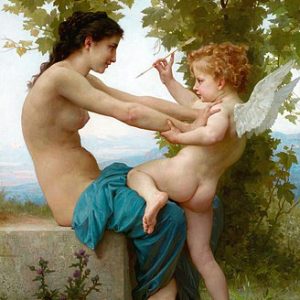 William Adolphe Bouguereau Eros'a Direnen Genç Kız Kanvas Tablo