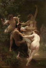 William Adolphe Bouguereau Nimfis ve Satir Kanvas Tablo