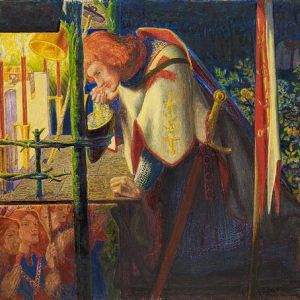 Dante Gabriel Rossetti Sir Galahad at the Ruined Chapel Kanvas Tablo