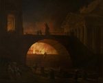 Hubert Robert The Fire of Rome Kanvas Tablo