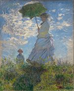 Claude Monet Şemsiyeli Kadın Kanvas Tablo