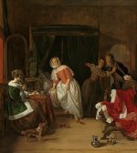 Gabriel Metsu Davetsiz Misafir Kanvas Tablo