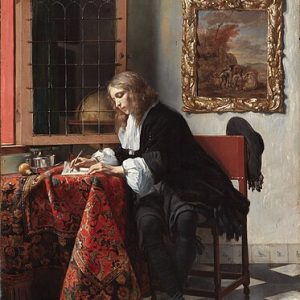 Gabriel Metsu Mektup Yazan Adam Kanvas Tablo