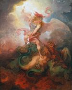 Philip James de Loutherbourg Şeytanı Bağlayan Melek Kanvas Tablo