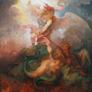 Philip James de Loutherbourg Şeytanı Bağlayan Melek Kanvas Tablo