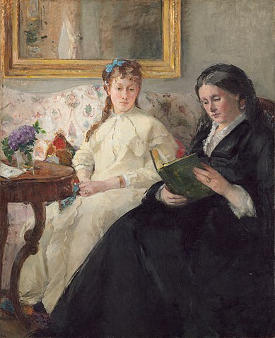 Berthe Morisot Sanatçının Annesi ve Kızkardeşi Kanvas Tablo
