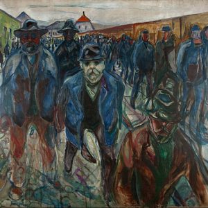 Edvard Munch Eve Dönen İşçiler Kanvas Tablo