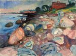 Edvard Munch Kırmızı Ev İle Sahil Kanvas Tablo