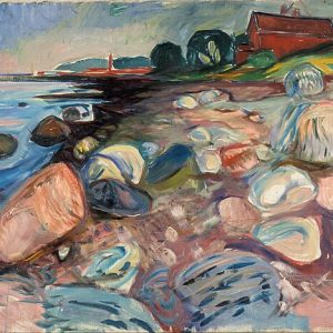 Edvard Munch Kırmızı Ev İle Sahil Kanvas Tablo