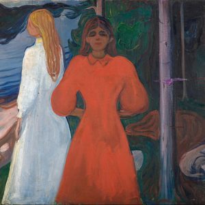 Edvard Munch Kırmızı ve Beyaz Kanvas Tablo