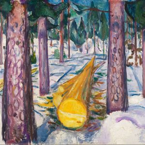 Edvard Munch Sarı Kütük Kanvas Tablo