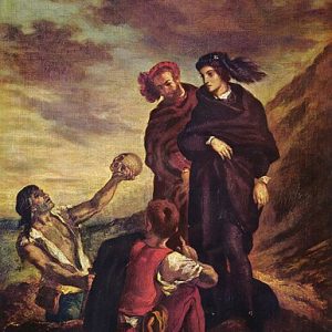Eugène Delacroix Hamlet ve Horatio Mezarlıkta Kanvas Tablo