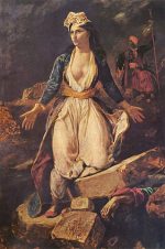 Eugène Delacroix Missolonghi Harabeleri Üzerindeki Yunanistan Kanvas Tablo