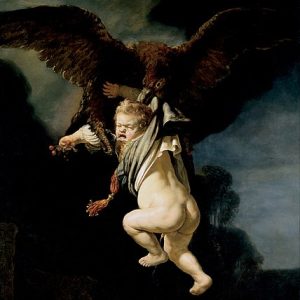 Rembrandt Ganymede'in Kaçırılması Kanvas Tablo