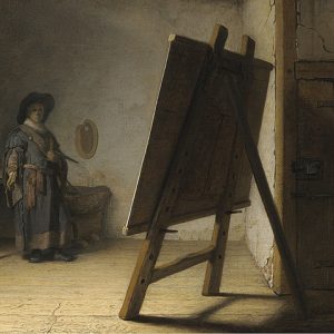 Rembrandt Stüdyosundaki Sanatçı Kanvas Tablo
