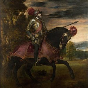 Titian Charles V'nin Atlı Portresi Kanvas Tablo
