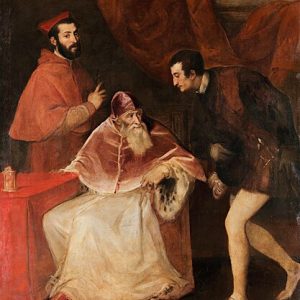 Titian Papa III. Paul ve Torunları Kanvas Tablo