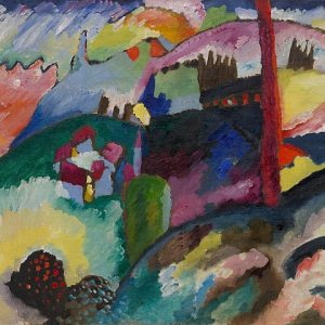 Wassily Kandinsky Fabrika Bacası ile Manzara Kanvas Tablo