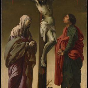 Hendrick ter Brugghen Meryem Ana ve Aziz John ile Çarmıha Gerilme Kanvas Tablo