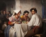 Carl Bloch In a Roman Osteria Kanvas Tablo