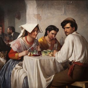 Carl Bloch In a Roman Osteria Kanvas Tablo